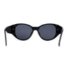 Womens Oversize Round Thick Temple Chic Plastic Cat Eye Sunglasses