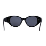 Womens Oversize Round Thick Temple Chic Plastic Cat Eye Sunglasses