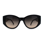 Womens Oversize Round Thick Temple Chic Plastic Cat Eye Sunglasses