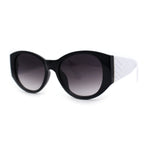 Womens Oversize Round Thick Temple Chic Plastic Cat Eye Sunglasses