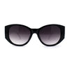 Womens Oversize Round Thick Temple Chic Plastic Cat Eye Sunglasses