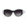 Womens Oversize Round Thick Temple Chic Plastic Cat Eye Sunglasses