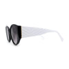 Womens Oversize Round Thick Temple Chic Plastic Cat Eye Sunglasses