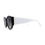 Womens Oversize Round Thick Temple Chic Plastic Cat Eye Sunglasses