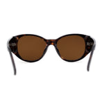 Womens Oversize Round Thick Temple Chic Plastic Cat Eye Sunglasses