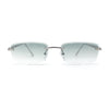 Rimless Narrow Rectangle Luxury Beveled Lens Dad Shade Sunglasses