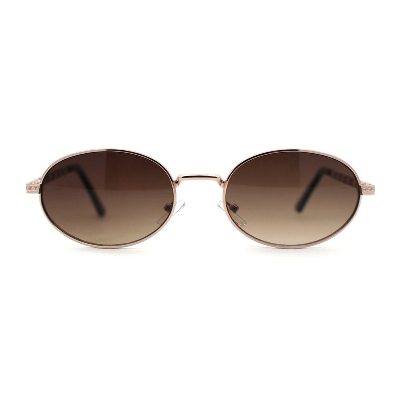 Oval Round Hipster Retro Metal Rim Luxury Pimp Sunglasses