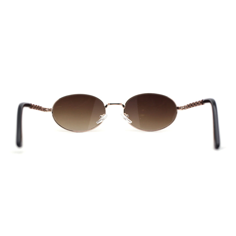 Oval Round Hipster Retro Metal Rim Luxury Pimp Sunglasses