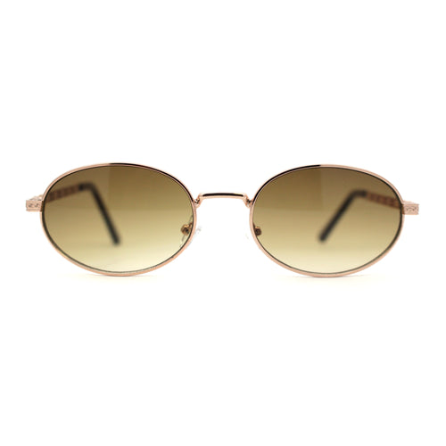 Oval Round Hipster Retro Metal Rim Luxury Pimp Sunglasses