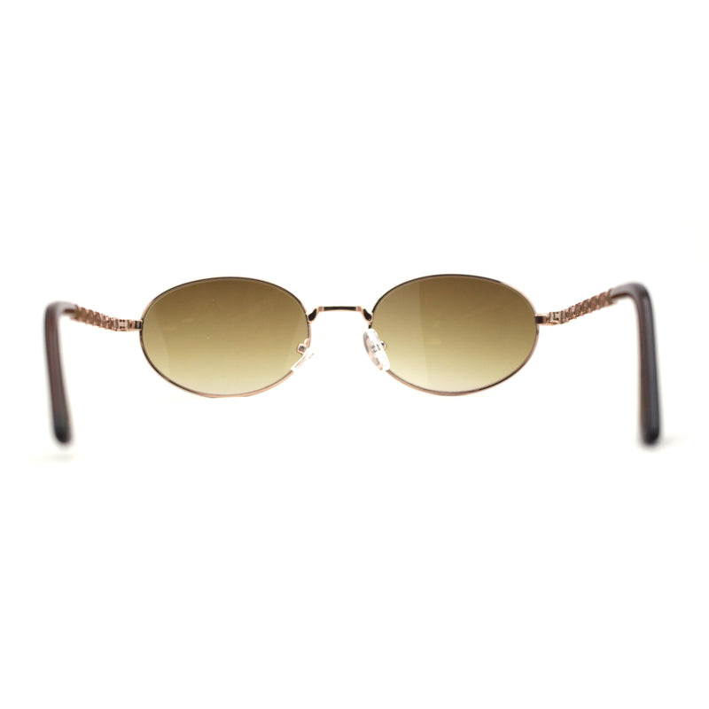 Oval Round Hipster Retro Metal Rim Luxury Pimp Sunglasses