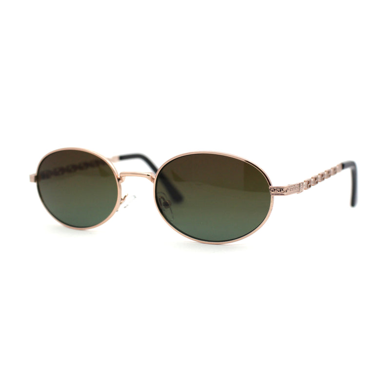 Oval Round Hipster Retro Metal Rim Luxury Pimp Sunglasses