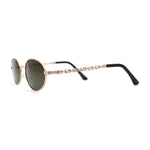 Oval Round Hipster Retro Metal Rim Luxury Pimp Sunglasses