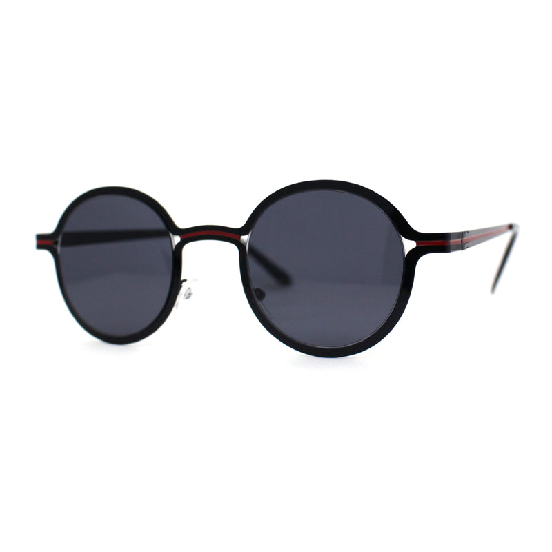 Retro 90s Style Round Thin Metal Rim Contemporary Fashion Sunglasses