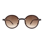 Retro 90s Style Round Thin Metal Rim Contemporary Fashion Sunglasses