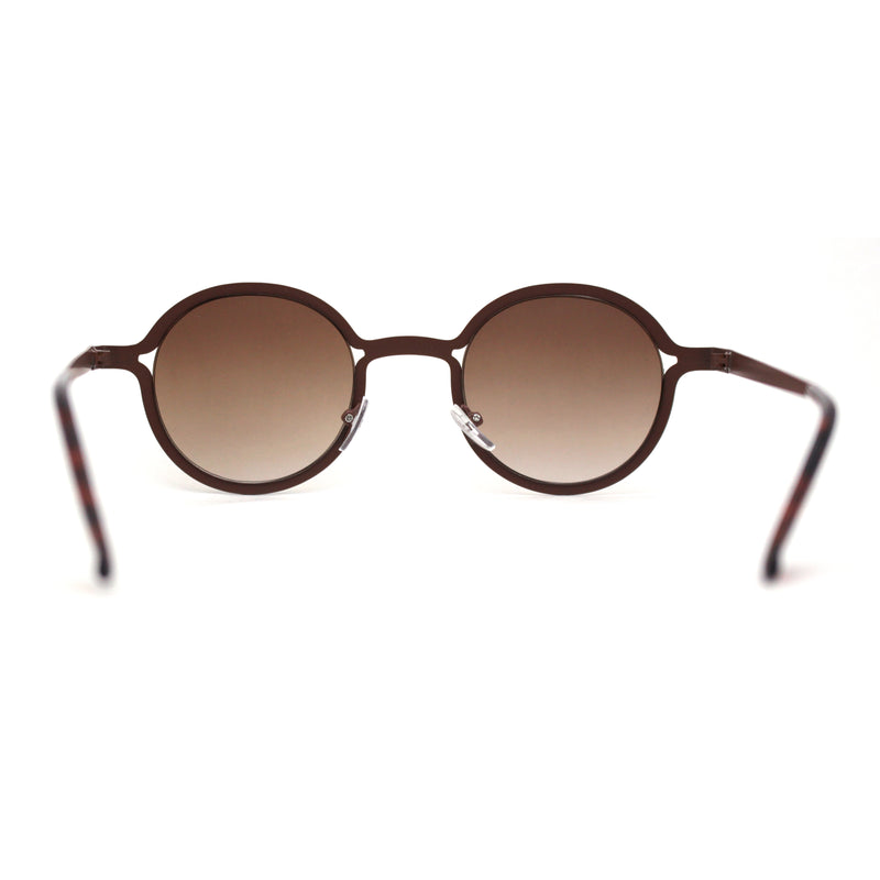 Retro 90s Style Round Thin Metal Rim Contemporary Fashion Sunglasses