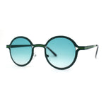 Retro 90s Style Round Thin Metal Rim Contemporary Fashion Sunglasses