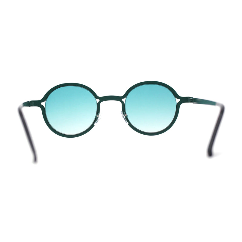 Retro 90s Style Round Thin Metal Rim Contemporary Fashion Sunglasses