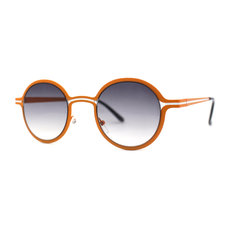 Retro 90s Style Round Thin Metal Rim Contemporary Fashion Sunglasses