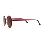 Retro 90s Style Round Thin Metal Rim Contemporary Fashion Sunglasses