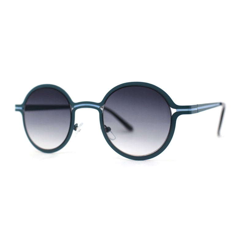 Retro 90s Style Round Thin Metal Rim Contemporary Fashion Sunglasses