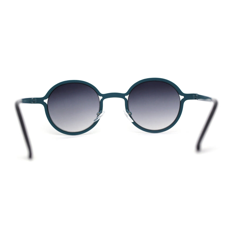 Retro 90s Style Round Thin Metal Rim Contemporary Fashion Sunglasses