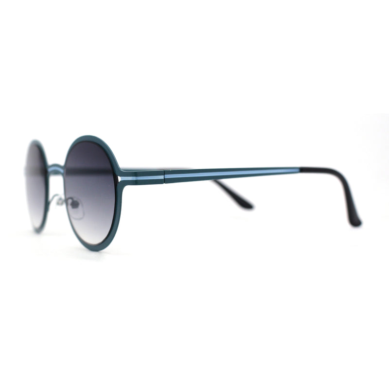 Retro 90s Style Round Thin Metal Rim Contemporary Fashion Sunglasses