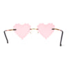 Womens Rimless Unique Laced Edge Heart Shape Retro Sunglasses