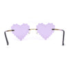 Womens Rimless Unique Laced Edge Heart Shape Retro Sunglasses