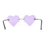 Womens Rimless Unique Laced Edge Heart Shape Retro Sunglasses