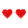 Womens Rimless Unique Laced Edge Heart Shape Retro Sunglasses