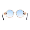 Womens Serpent Snake Jewel Arm Round Circle Metal Rim Sunglasses