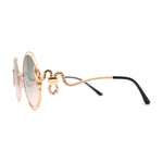 Womens Serpent Snake Jewel Arm Round Circle Metal Rim Sunglasses