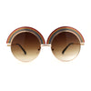 Womens Hippie Luxury Metal Rainbow Jewel Trim Circle Lens Sunglasses