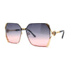 Womens 90s Luxury Jewel Ribbon Hinge Square Butterfly Sunglasses