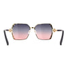 Womens 90s Luxury Jewel Ribbon Hinge Square Butterfly Sunglasses