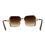 Womens 90s Luxury Jewel Ribbon Hinge Square Butterfly Sunglasses