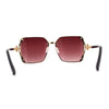 Womens 90s Luxury Jewel Ribbon Hinge Square Butterfly Sunglasses