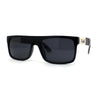 Locs Refined Luxe Flat Top Rectangle Cholo Gangster Sunglasses All Black