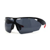 Mens Sport Large Half Rim Shield Plastic Robotic Plastic Sunglasses