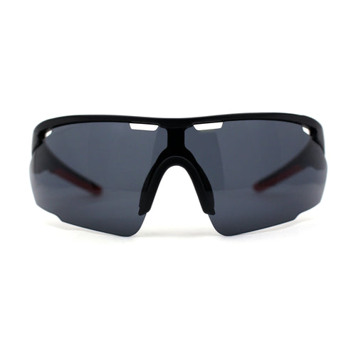 Mens Sport Large Half Rim Shield Plastic Robotic Plastic Sunglasses