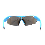 Mens Sport Large Half Rim Shield Plastic Robotic Plastic Sunglasses