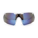 Mens Sport Large Half Rim Shield Plastic Robotic Plastic Sunglasses