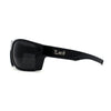 Locs Oversized Wrap Rectangle Sport Cholo Gangster All Black Plastic Sunglasses