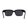 Locs Classy Rectangle Horn Rim All Black Gangster Shade Sunglasses