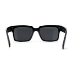 Locs Classy Rectangle Horn Rim All Black Gangster Shade Sunglasses