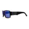 Locs Oversized Mirror Lens Thin Plastic Gangster Rectangle Sunglasses