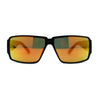 Locs Oversized Mirror Lens Thin Plastic Gangster Rectangle Sunglasses