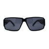 Locs Oversized Mirror Lens Thin Plastic Gangster Rectangle Sunglasses