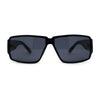 Locs Oversized Mirror Lens Thin Plastic Gangster Rectangle Sunglasses