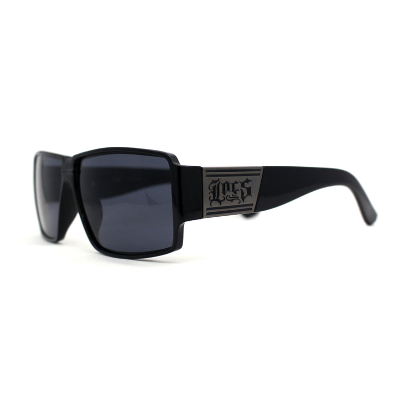 Locs Oversized Mirror Lens Thin Plastic Gangster Rectangle Sunglasses